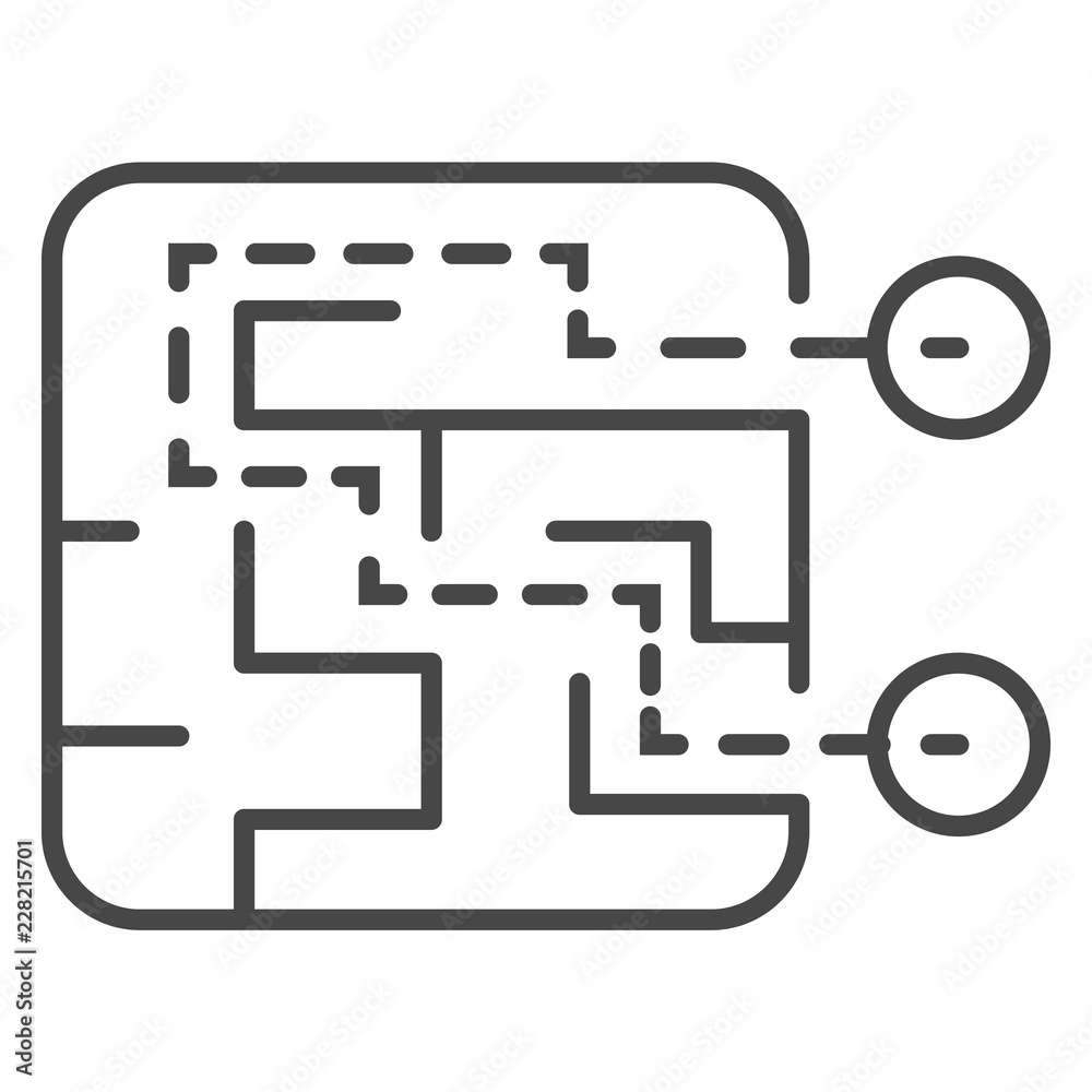 Poster find route solution icon. outline find route solution vector icon for web design isolated on white b