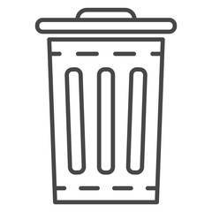 Garbage bin icon. Outline garbage bin vector icon for web design isolated on white background