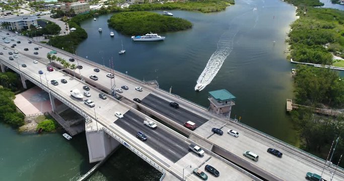Aerial Footage of the Intracoastal Waterway in Juno Beach, Florida