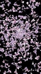 Flying euro banknotes isolated on a dark background. Money is flying in the air. 500 EURO in color. 3D illustration