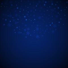 Sparse glowing snow Christmas background. Subtle f