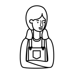 woman in overalls avatar character
