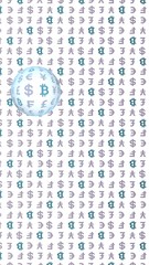 Bitcoin and currency on a white background. Digital crypto symbol. Currency bubble, wave effect, market fluctuations. Business concept. 3D illustration