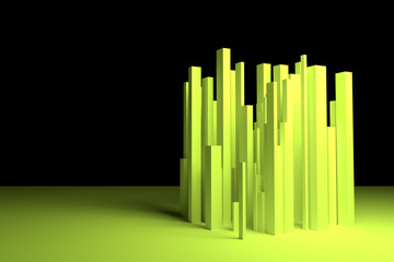 3D rendering. Background abstract colorful lighting, pillar block or shapre for design, graphic resource.