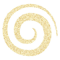 Gold sparkles glitter dust metallic confetti on white vector background.