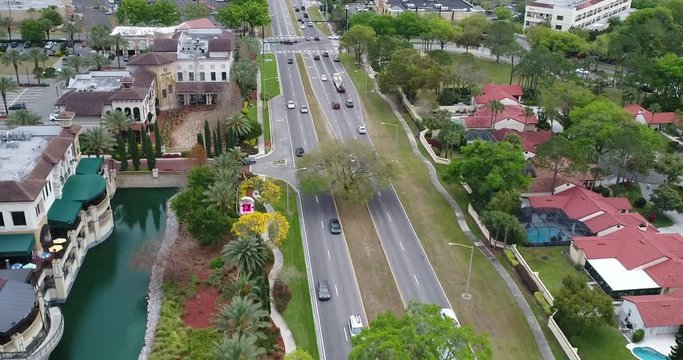 Aerial Footage of the Sand Lake Road Area, Dr. Phillips, Orlando FL