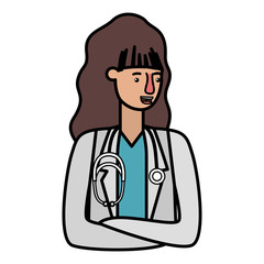 young woman doctor avatar character