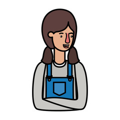 woman in overalls avatar character