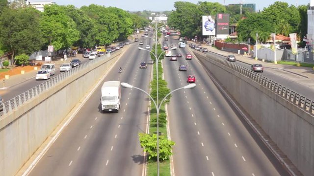 Highway timelaps,Busy Streets of Accra Ghana March 2015