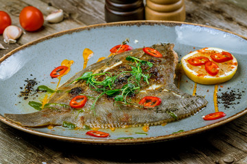 fried flounder on a plate