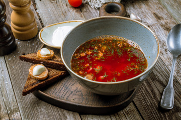Borscht with sour cream