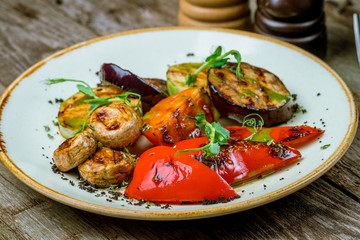 grilled vegetables on a plate