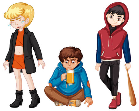 Set of urban troble kids