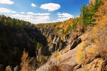 Jinjiang grand canyon of Changbai mountain of China.