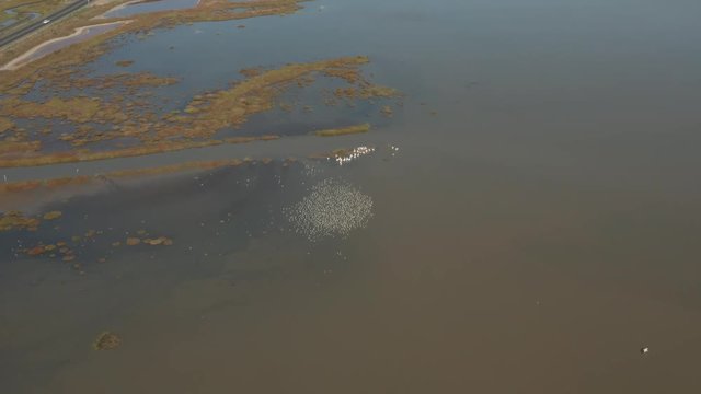 Aerial video of Delta water in Northern California