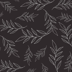 beautiful leafs pattern background isolated icon