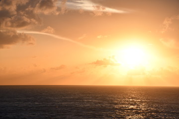 sunsets ocean blue sky clouds ocean waves sea 