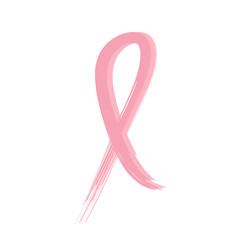 Isolated pink ribbon. Breast cancer prevention campaign. Vector illustration design