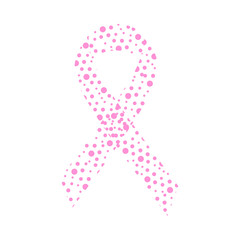 Isolated pink ribbon. Breast cancer prevention campaign. Vector illustration design