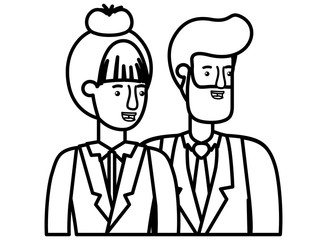 businessmen couple avatar character