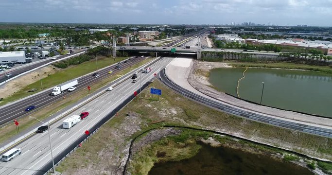Aerial Footage of Iconic Bridge over I-4 in Orlando, FL
