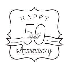 number 50 for anniversary celebration card icon