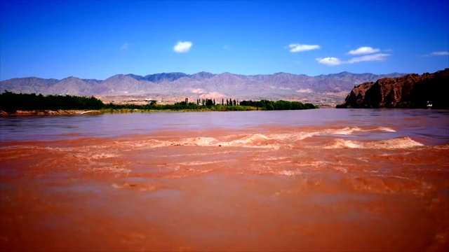 Time Lapse Shot Of China Yangtze Yellow River At XiAn