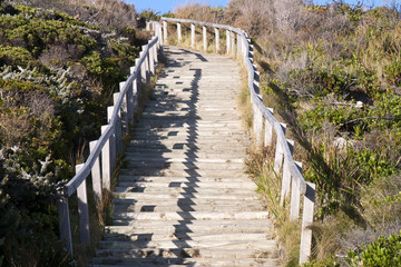 Fototapeta na wymiar Albany Australia, steps on coastal walking path in torndirrup national park