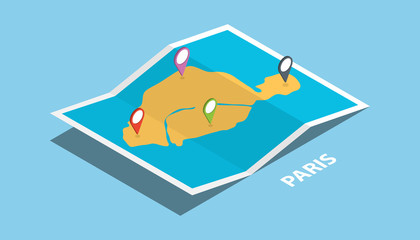 new york city nyc united explore maps with isometric style and pin location tag on top