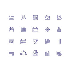 Business Office Icon Set Ouline