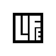 Black Square Life Lettering Logo template element