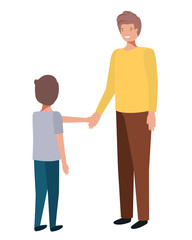 father and son holding hands avatar character