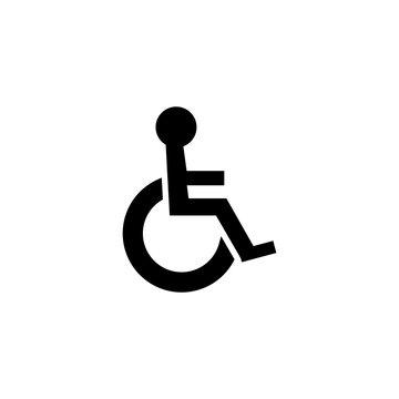 Disabled wheelchair icon. Disable symbol logo, isolated on white, vector