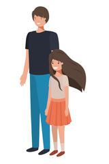 father and daughter smiling avatar character
