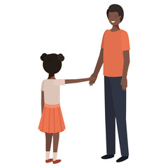 father and daughter smiling avatar character