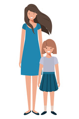 mother and daughter standing avatar character