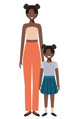 mother and daughter standing avatar character