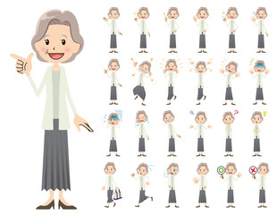 female charactor set. Various poses and emotions.