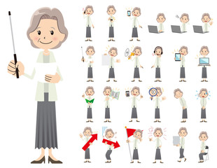 female charactor set. Presenting in various action.