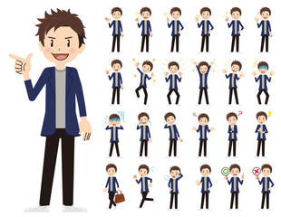 male charactor set. Various poses and emotions.