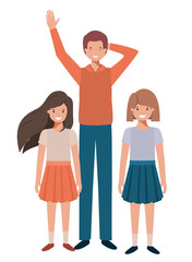 father with his children avatar character