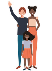 beautiful family avatar character