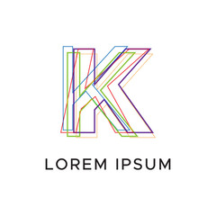 initial letter abstract line logo