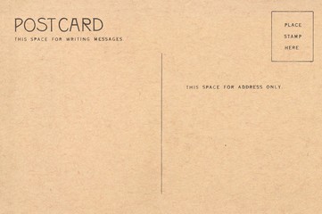 Backside of blank postcard with dirty stain