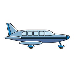 isolated small aircraft vector drawing