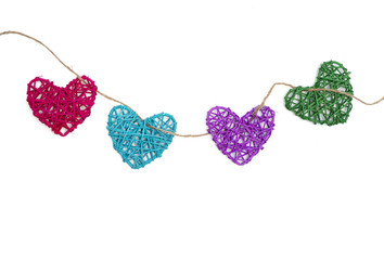 heart shaped rattans on a string
