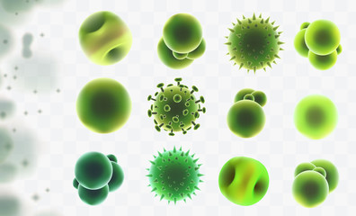 vector background of viruses and bacteria