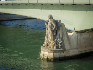 Paris, France - 10 13 2018: Detail of The Zouave of Alma Bridge