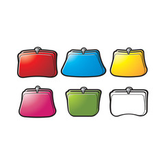isolated colorful purse vector illustration