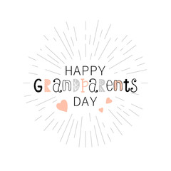Fototapeta premium Happy Grandparents day text